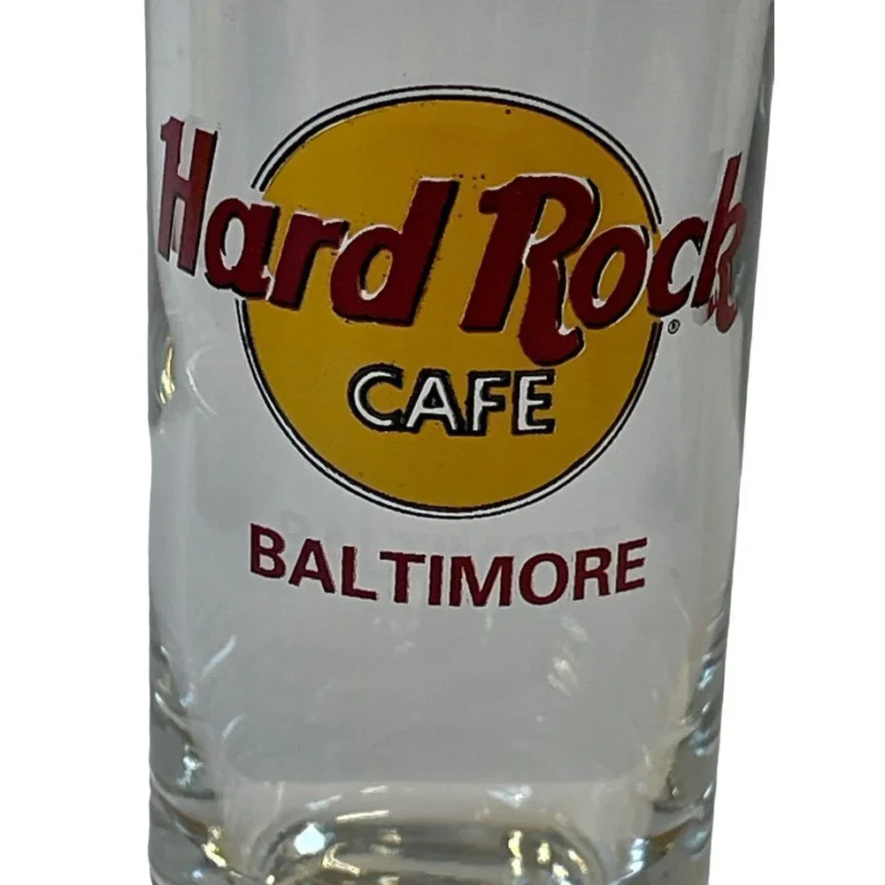 Shot Glass Hard Rock Cafe Baltimore Tall Glass Rock n Roll‎
